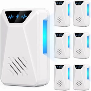 6 Packs Ultrasonic Pest Repeller, Electronic Pest Repellent Plug in Indoor for Insect Roaches Spider Ant Bug Mosquito Mouse Repellent for House Kitchen Garage Warehouse