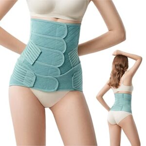 Postpartum Recovery Belly Support Belt Wrap Fit for C-Section/Natural Birth | Tummy Control Shapewear, Fully Adjustable Compression, 6 Abdominal Hook & Loop Claws (2 Support Bones), 4-Claw Pelvic Girdle