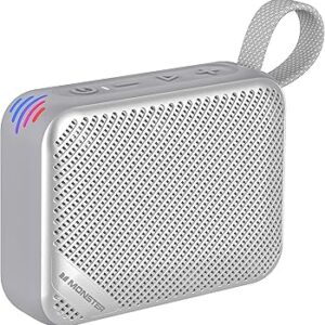 Monster S360 Portable Bluetooth Speaker - IPX7 Waterproof, 20H Playtime, Bluetooth 6.0 (Enhanced), Powerful Stereo Sound, TF Card Slot, Clear Hands-Free Calling - Ideal for Home, Outdoors, Travel Gray