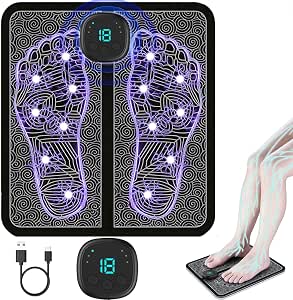 TENS and Muscle Stimulator, EMS Foot Massager Mat for Pain Foot Relief, EMS Foot Stimulator for Pain Relief Improve and Facilitate Muscle Performance in The Shoulder, Massager & Legs
