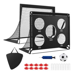 Training Equipment Portable Soccer Goal with Soccer Cones, Agility Ladder, Carry Bag, Pop Up